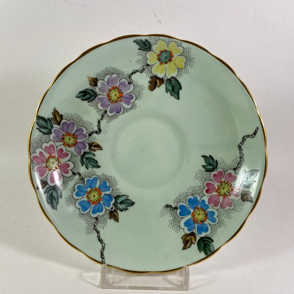 Stunning !!! Vintage Tuscan Tea Cup , Minty Green, Hand Painted 18118 - Picture 2 of 11